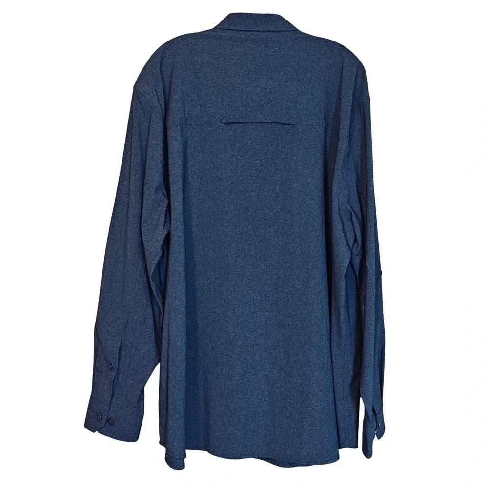 Royal Robbins Button Down Shirt Mens‎ XXL Blue Gray Tencel Modal 220-Y42383-174